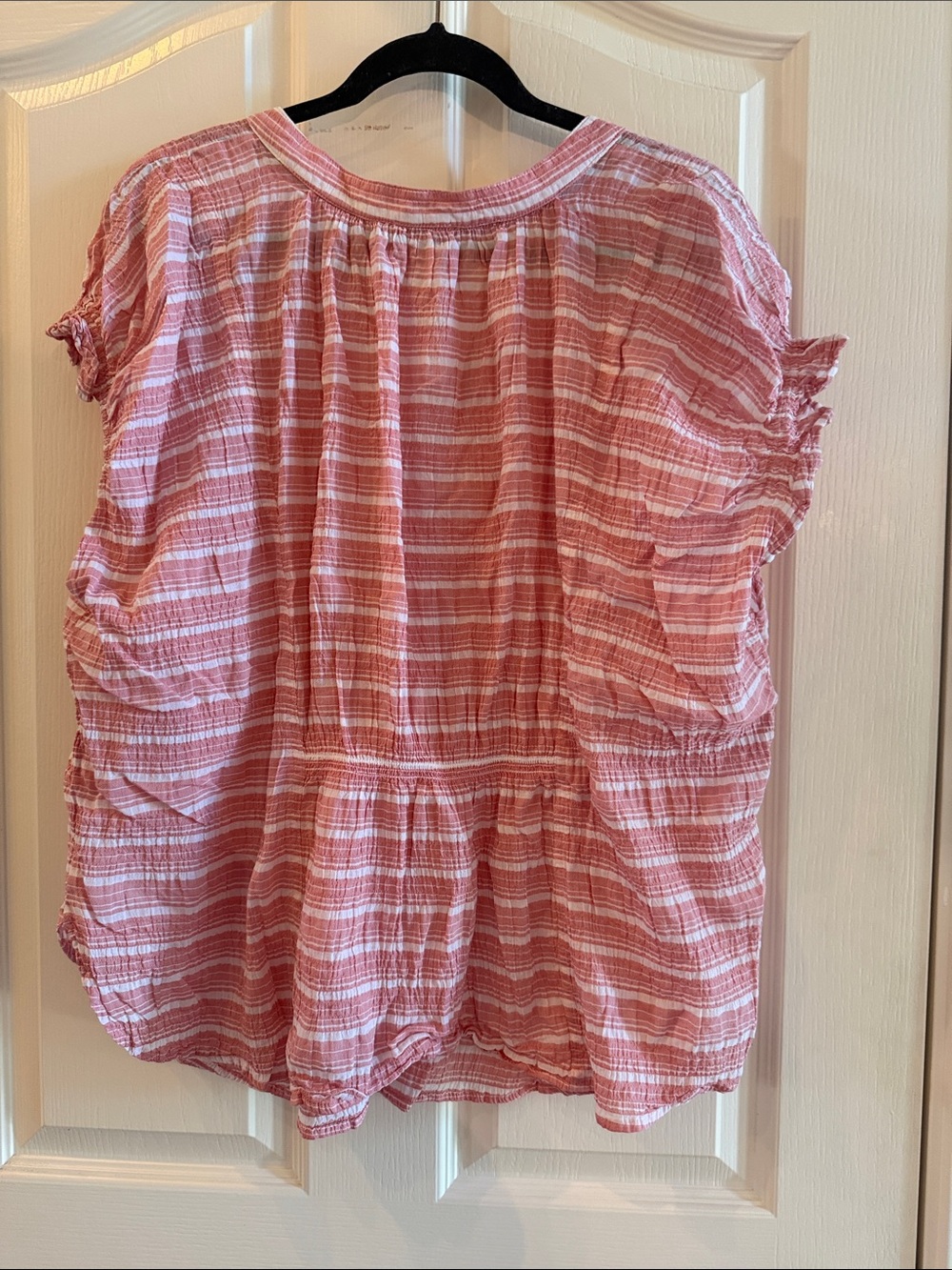 Pilcro Anthropologie gauzy Striped V-Neck Women's Top - Picture 2 of 3